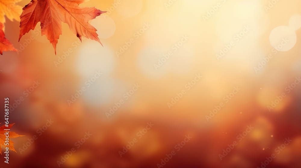 Autumn leaf on the background of autumn bokeh.