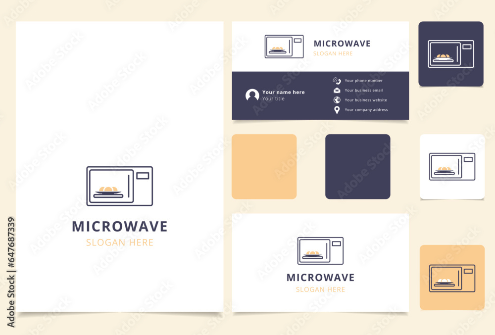 Microwave logo design with editable slogan. Branding book and business card template. Microwave logo design with editable slogan. Branding book and business card template.