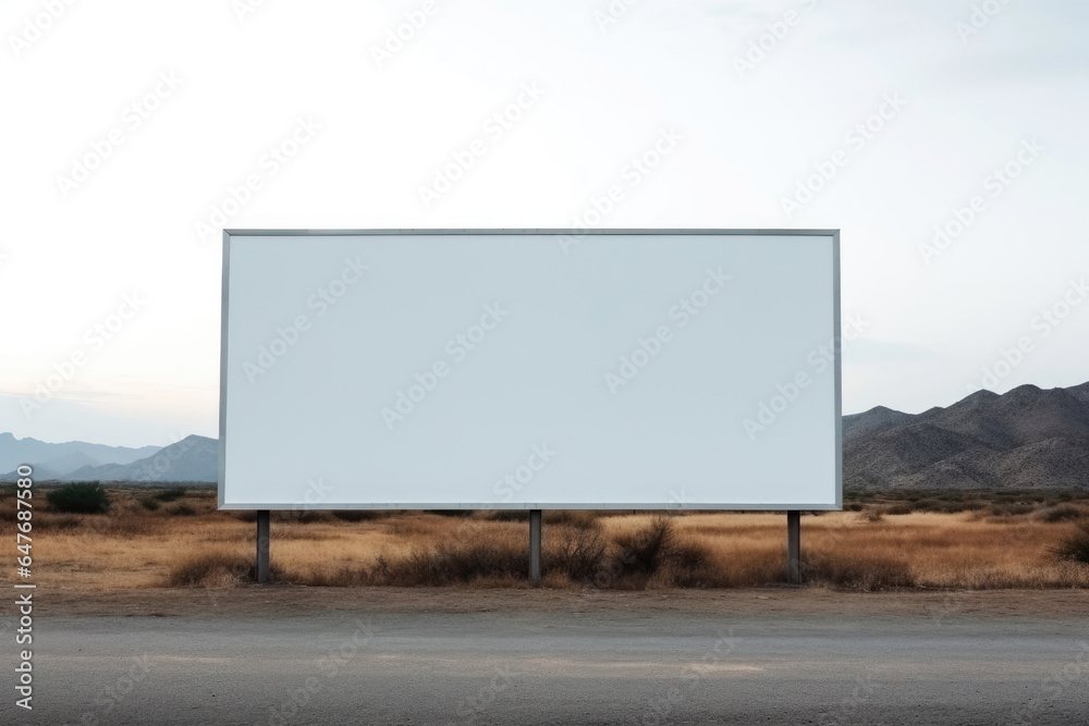 Blank advertising billboard on the roadside Blank advertising billboard on the roadside