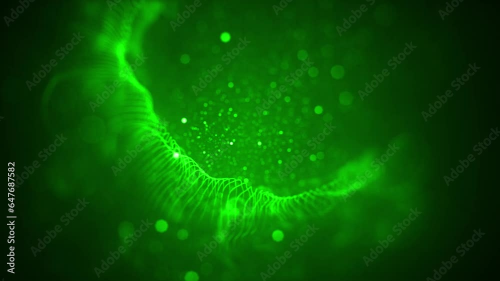 particles glowing on the black background. light particles across the screen