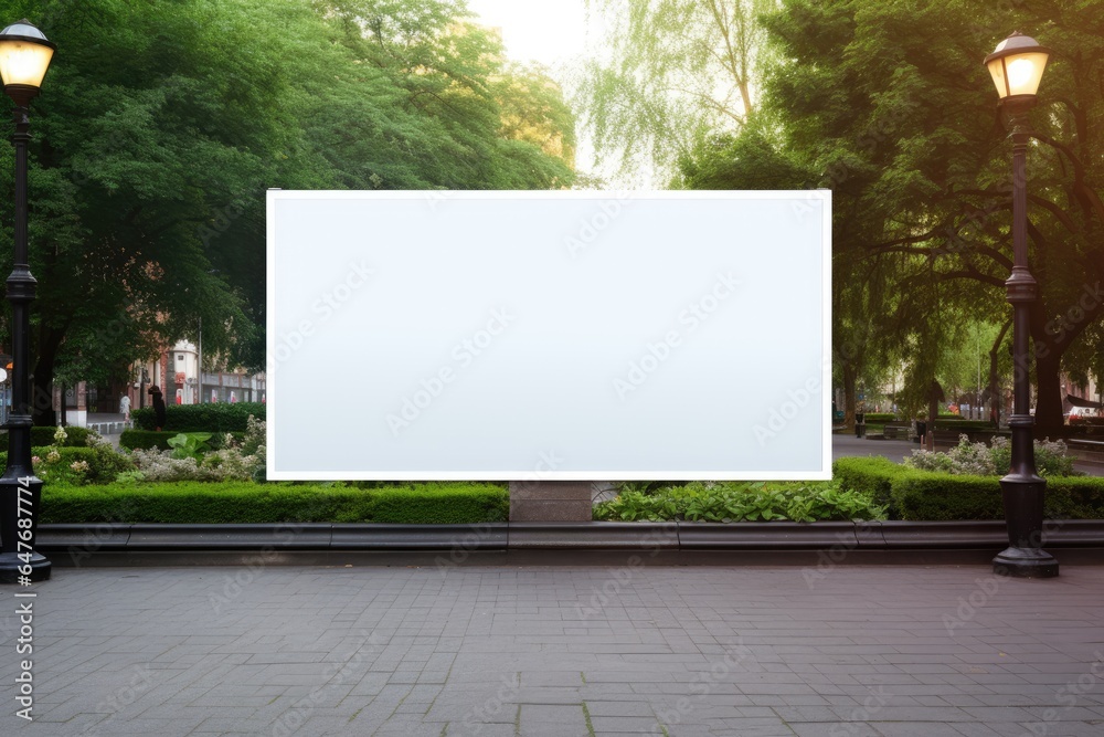 Fototapeta premium blank billboard in city park square