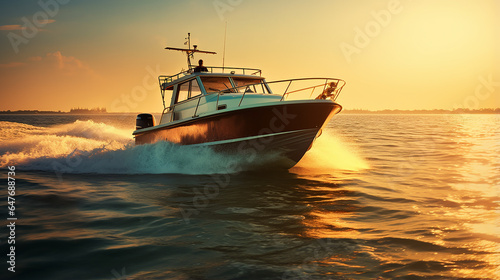 barco em lindo por do sol  © Alexandre