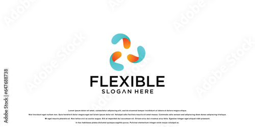 Abstract colorfull flexible logo design with modern concept| premium vector