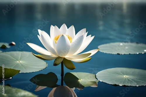 white water lily flower in the pond