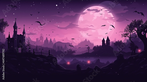 Halloween background with copyspace for your design. Halloween concept. Generative AI