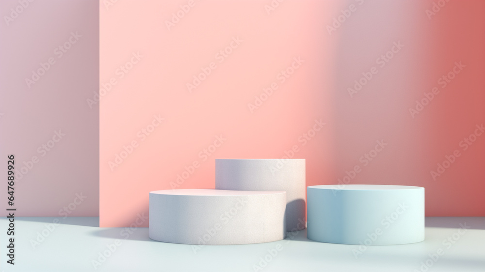 3d pastel podium for your product. Generative AI 3d pastel podium for your product. Generative AI