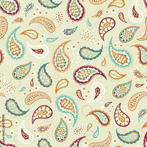 Wallpaper Mural Lovely hand drawn Paisley seamless pattern, abstract background, great for textiles, banners, wallpapers - vector design Torontodigital.ca