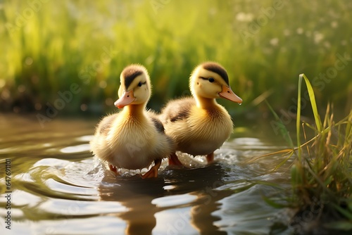 baby duck in the water (AI Generated)