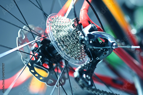 Fotografi Advanced bicycle gearing system Made from good quality aluminum gear teeth