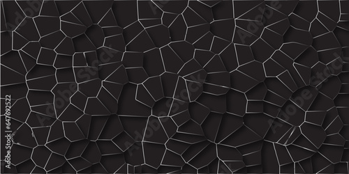 Abstract dark background of polygons in light grey gradient colors.Abstract mosaic background of triangle plates in black colors Geometric backlight decorative background for creative projects.
