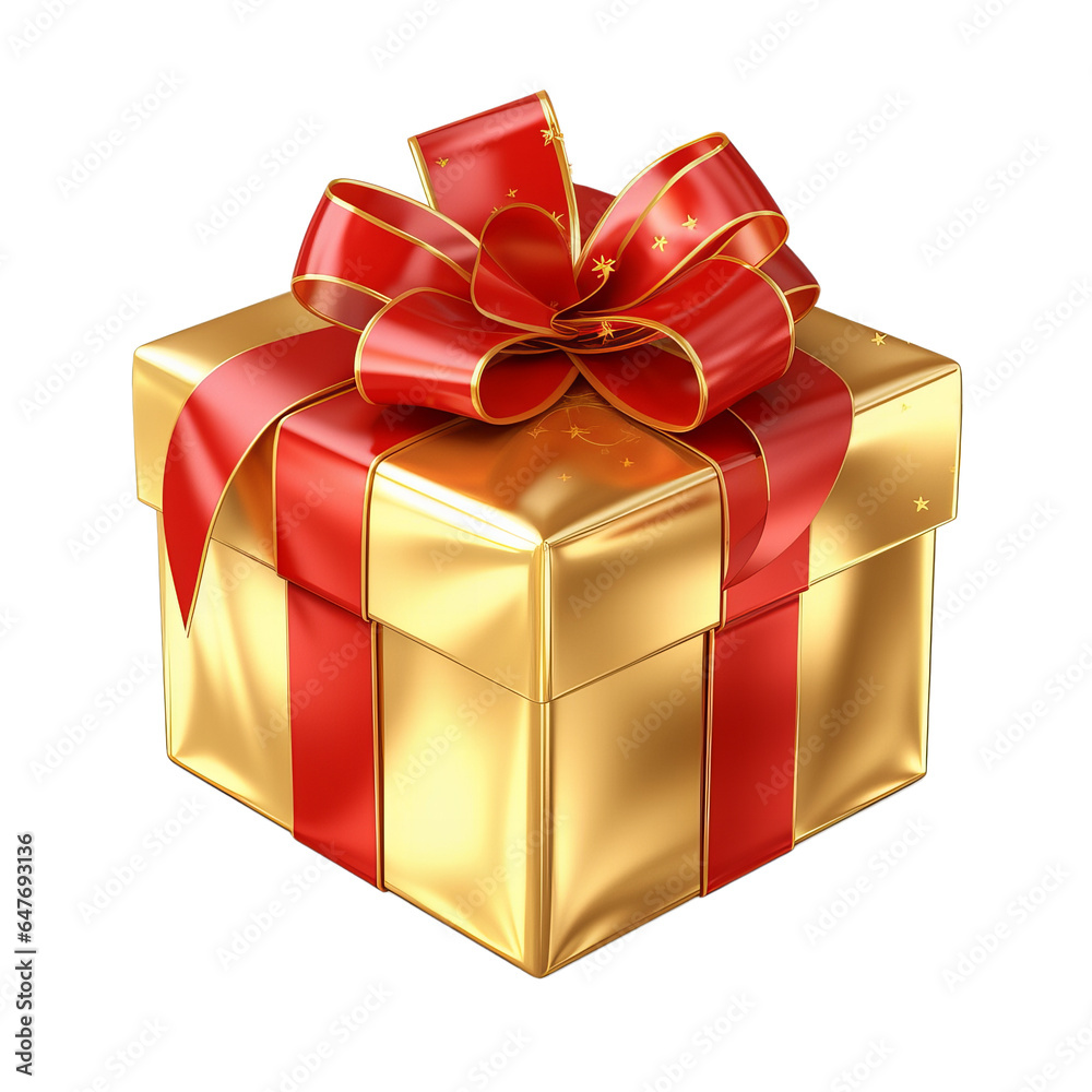 豪華な金のプレゼントBOX 単体 抜き画像 AI画像 豪華な金のプレゼントBOX 単体 抜き画像 AI画像