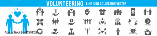 Volunteering icons set vector