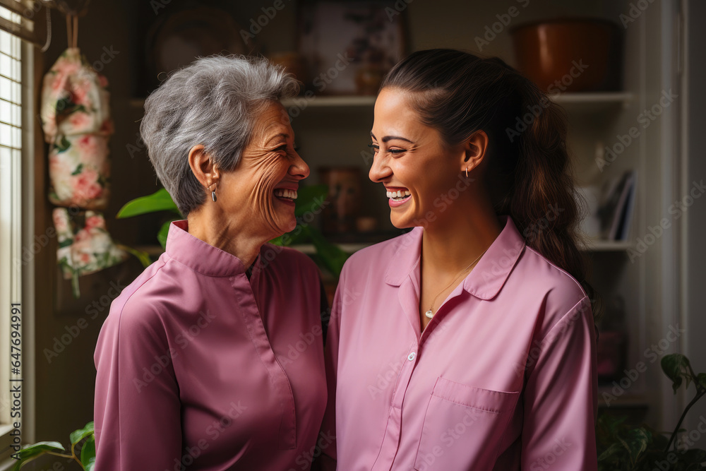 Embracing the Golden Years: Caregiver and Senior Woman Embracing the Golden Years: Caregiver and Senior Woman