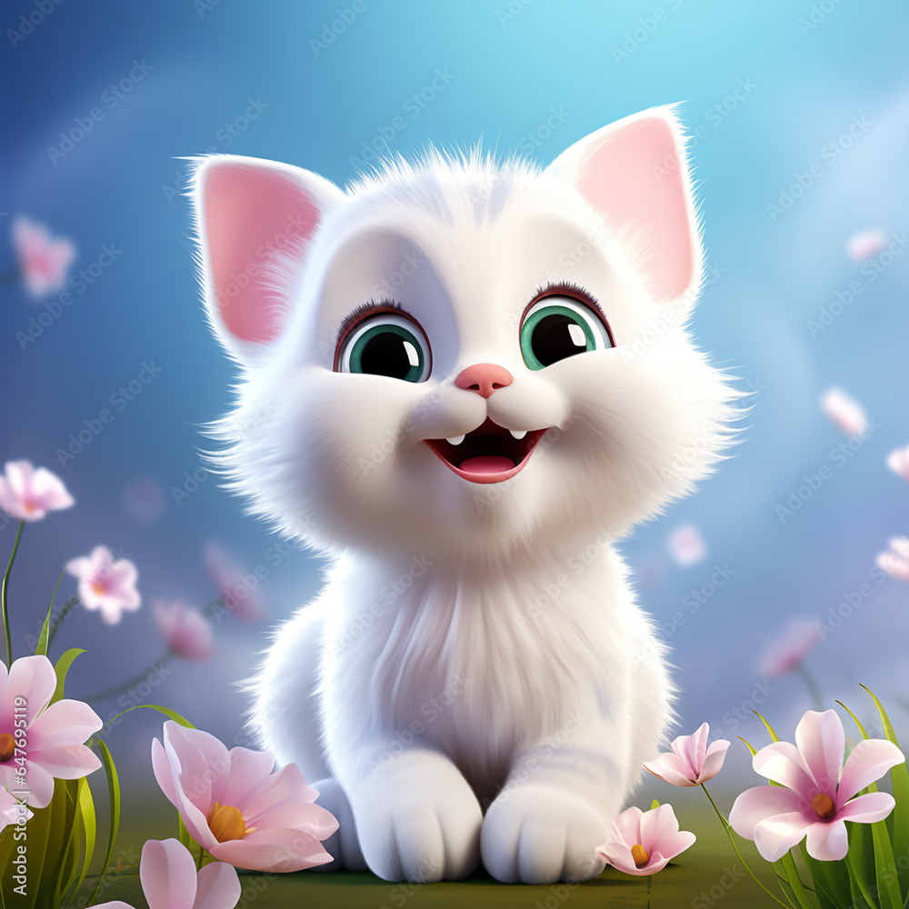 3d cute cartoon cat realistic 3d animal 3d cute cartoon cat realistic 3d animal