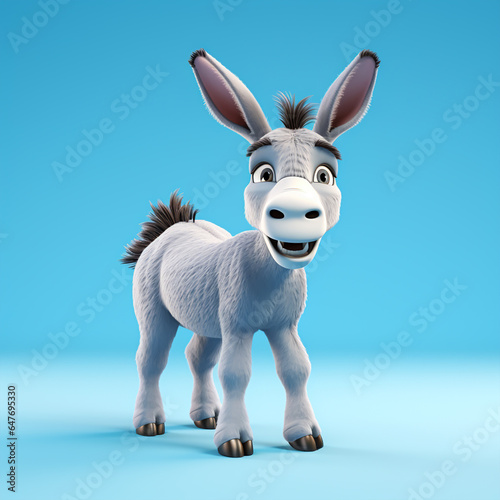 3d cute cartoon donkey realistic 3d animal © 92ashrafsoomro