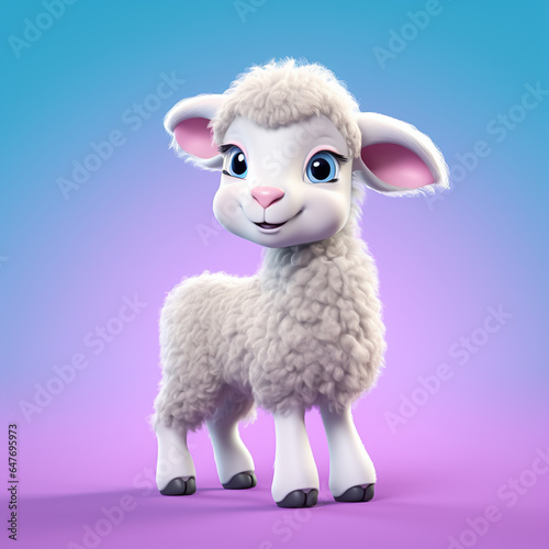 3d cute cartoon sheep realistic 3d animal
