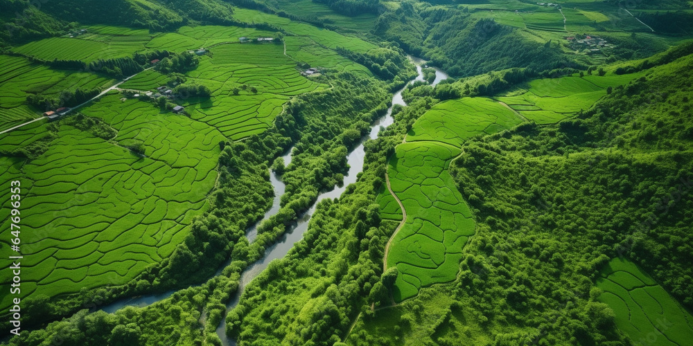 Serene Natural Landscape: Lush Green Forest Serene Natural Landscape: Lush Green Forest
