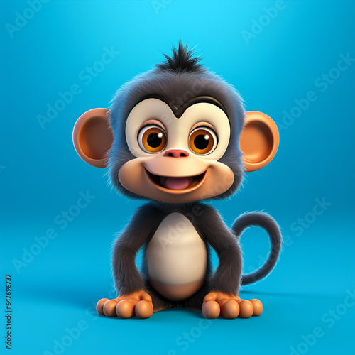 3d cute cartoon monkey realistic 3d animal 