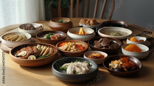 A Delectable Platter of Traditional Korean Side Dishes, Bursting with Flavor and Vibrant Colors