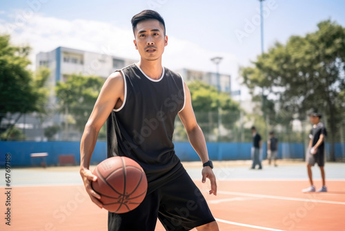 Youthful Teacher's Basketball Session in Sportswear © AIproduction