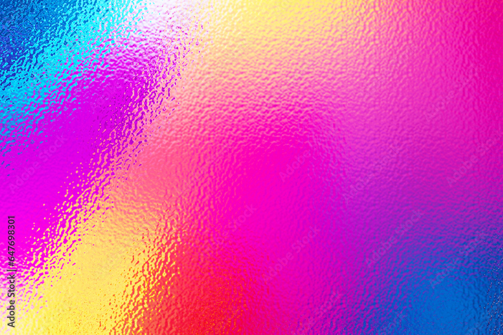 Multicolored Abstract Foil Texture Hologram background. Colorful gradient. Bright color texture. Neon colors. Metallic abstract background. Vibrant metal effect foil. Multicolor backdrop