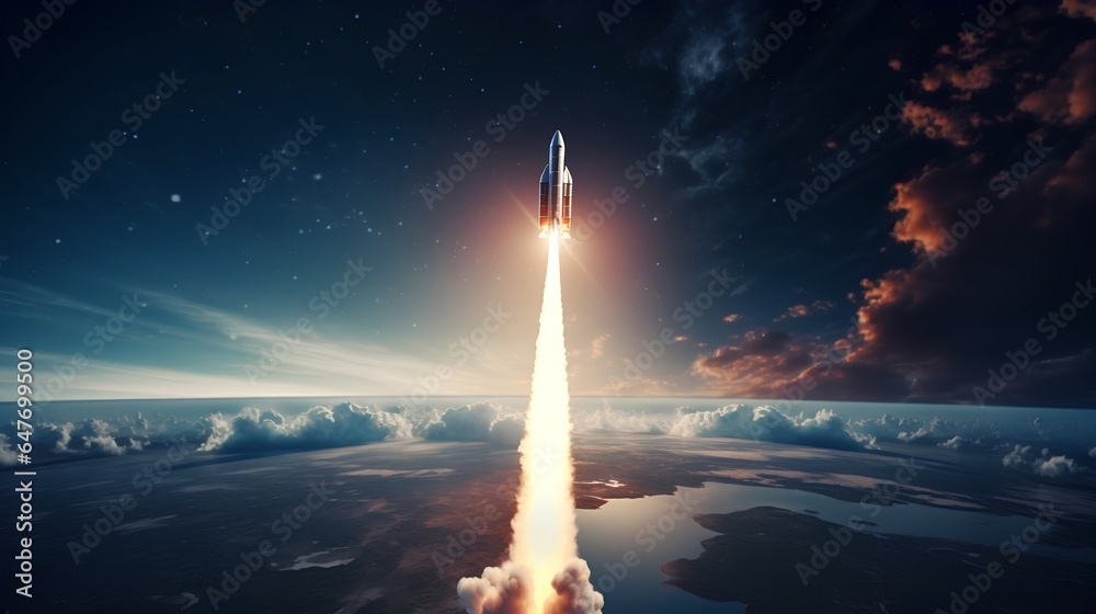 A captivating image showcasing the thrilling moment of a space ...