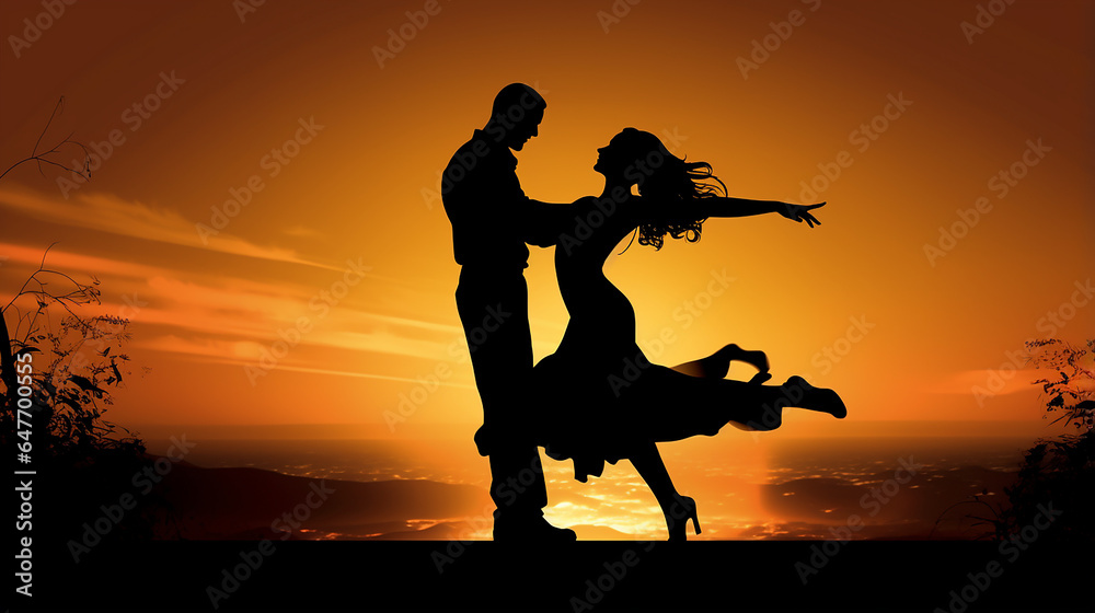 Obraz premium silhueta sensação da dança 