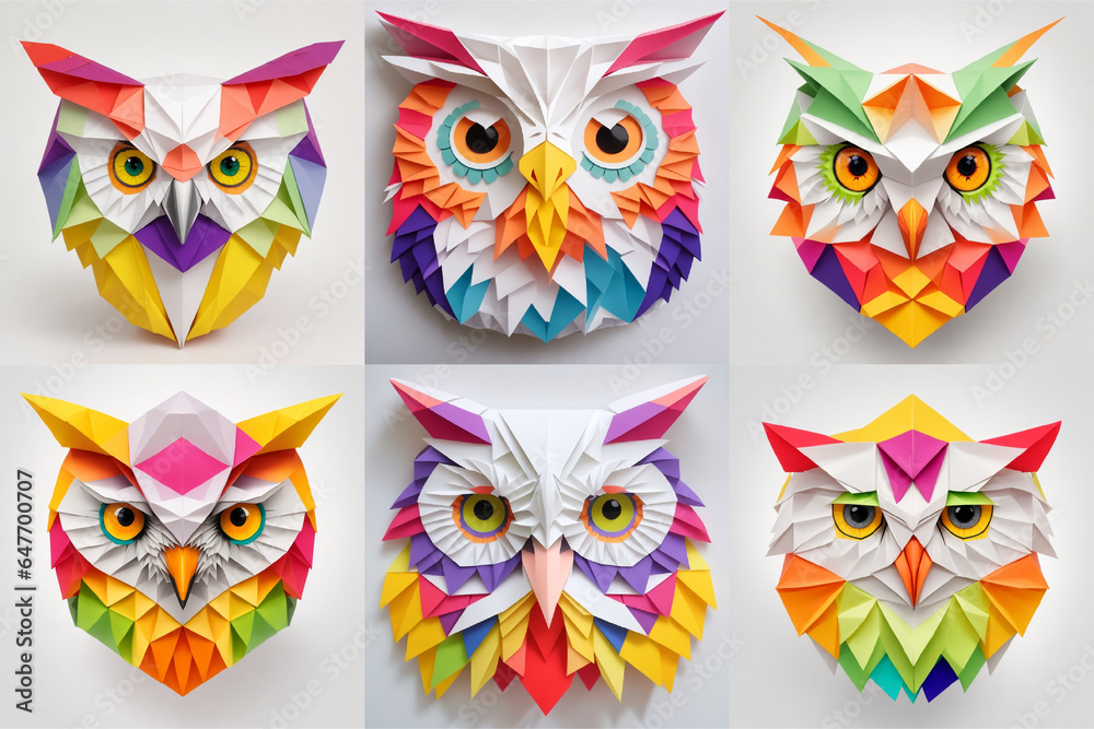 Colorful origami owl