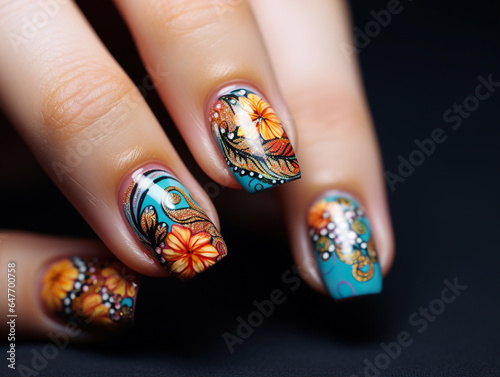 Photo of Fingernails or nail art: Close-up shots of fingernails or nail art reveal the intricate designs