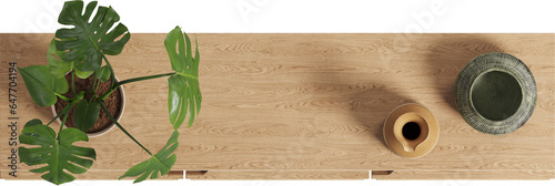 Bild auf Leinwand Top view of Wooden Sideboard