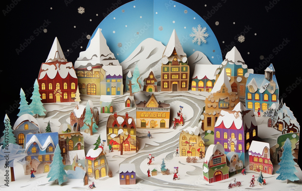 Cute and fun Christmas village scene