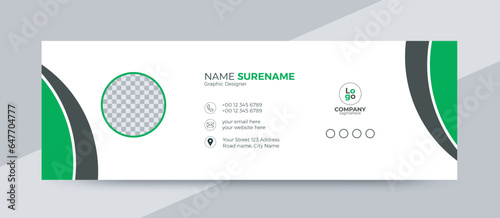 Email signature template design, email footer and personal social media cover templates