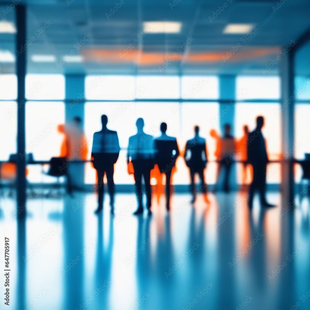 Silhouettes in office environment