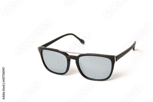 Black elegant Sunglasses isolated on white background. Sun glasses summer accessories as design element. High quality photo Sunglasses on white background 