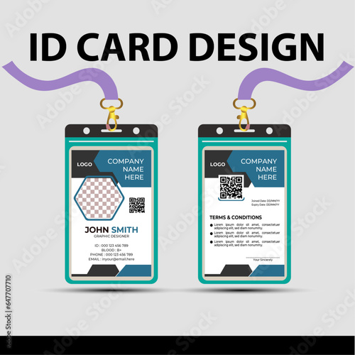 Modern Identity Minimalist Corporate Professional ID Card Vector Design Template For Your Company Employee And Other.