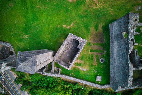 Medieval Castle by drone. Mesocco, Switzerland