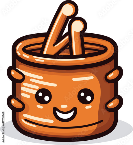 Chocolate Caramel Pretzel Cake , Cartoon, Illustration, Design, Vector