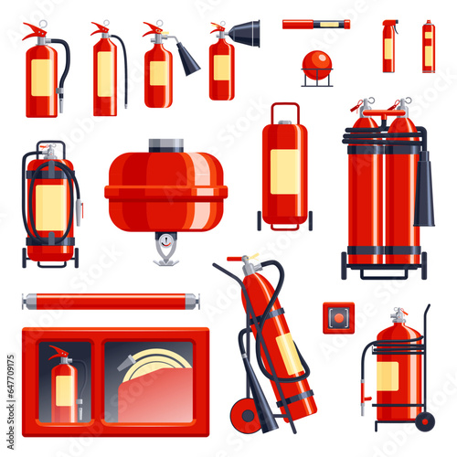 Fire Extinguisher Icon Set