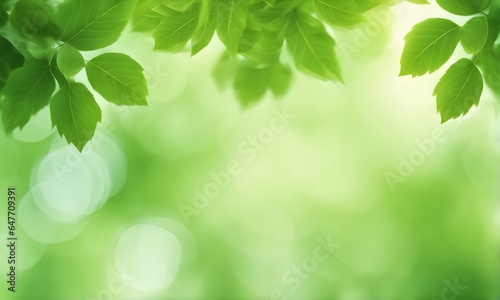 Abstract green foliage bokeh backdrop