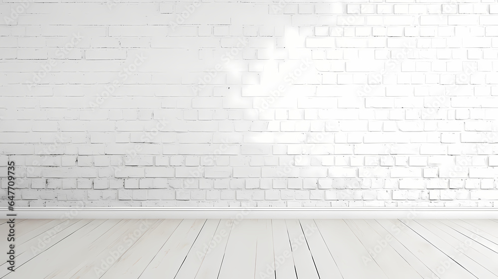 A Clean Slate: White Brick Background, Soft Light, and Space for Product Presentation A Clean Slate: White Brick Background, Soft Light, and Space for Product Presentation