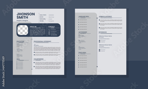 Clean modern and beautiful professional CV / Resume Vector Template  design for Business Job Applications, Minimalist resume template, multipurpose resume. 
Elegant stylish design- vector minimalist