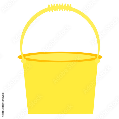 bucket, yellow bucket, metal bucket, plastic bucket, baby bucket, empty bucket
