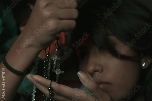 Vászonkép a glorious brown south asian woman with multiple poses pictures,low light, multi