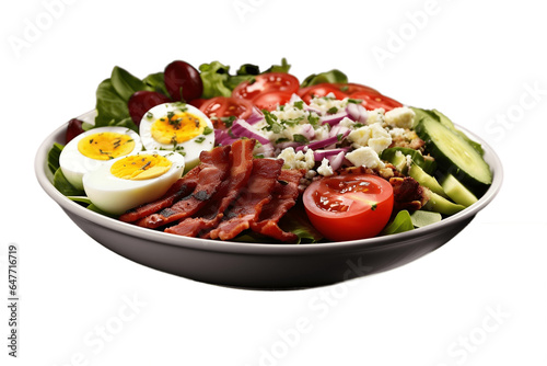 Healthy Cobb Salad Isolated on transparent Background. Generative AI