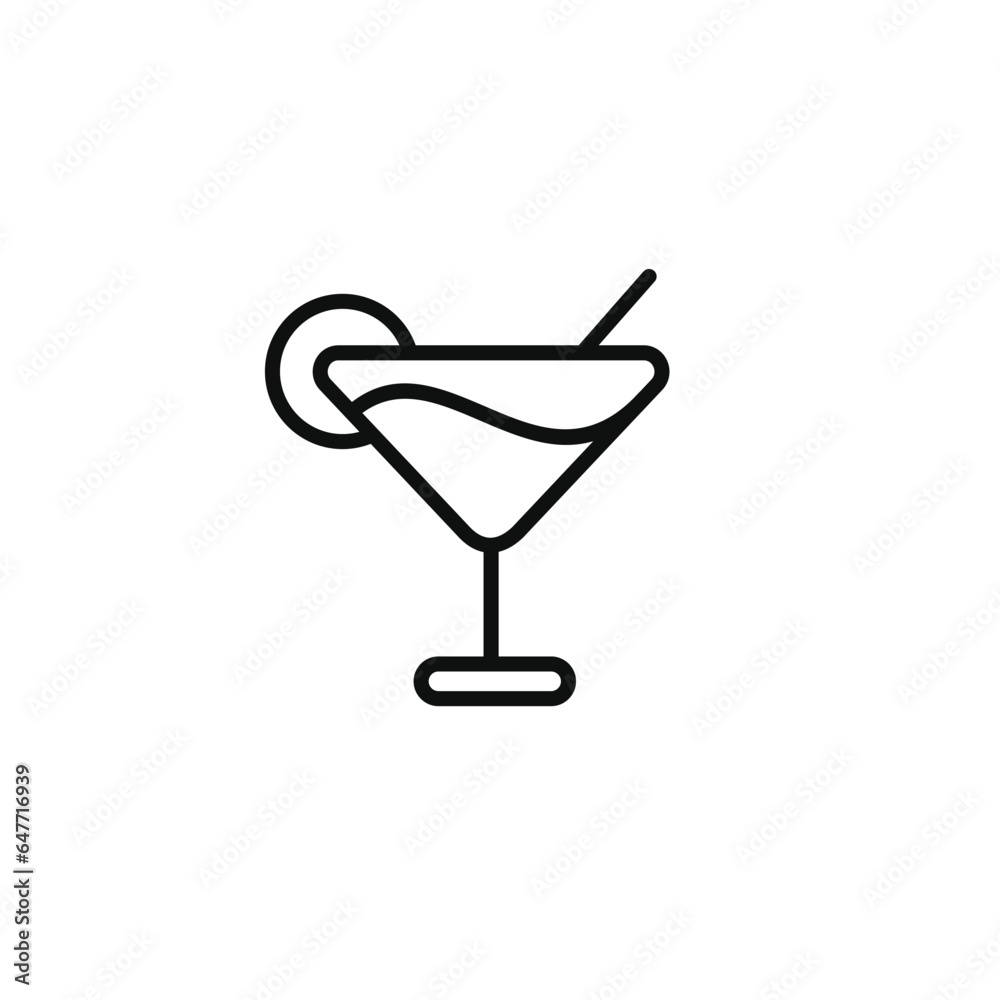 Cocktail line icon isolated on white background Cocktail line icon isolated on white background