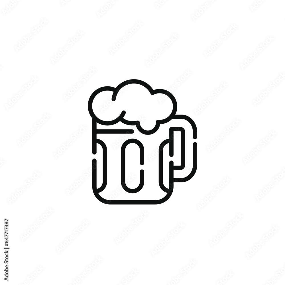 Beer line icon isolated on white background Beer line icon isolated on white background
