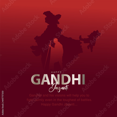 2nd October Happy gandhi jayanti. indian Freedom Fighter Mahatma Gandhi he is known as Bapu. abstract vector illustration design