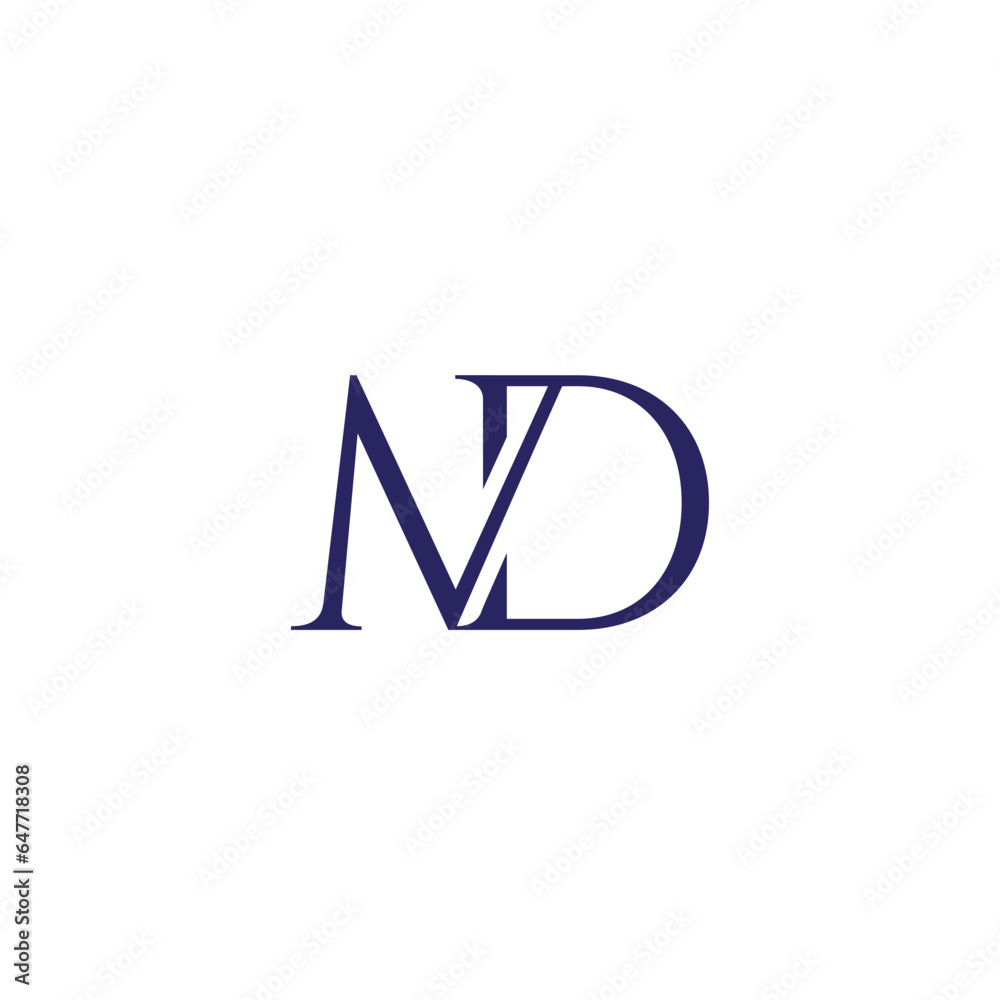 letter md linked elegant serif font logo vector letter md linked elegant serif font logo vector