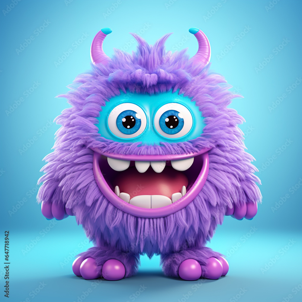 3d cute cartoon monster realistic 3d monster 