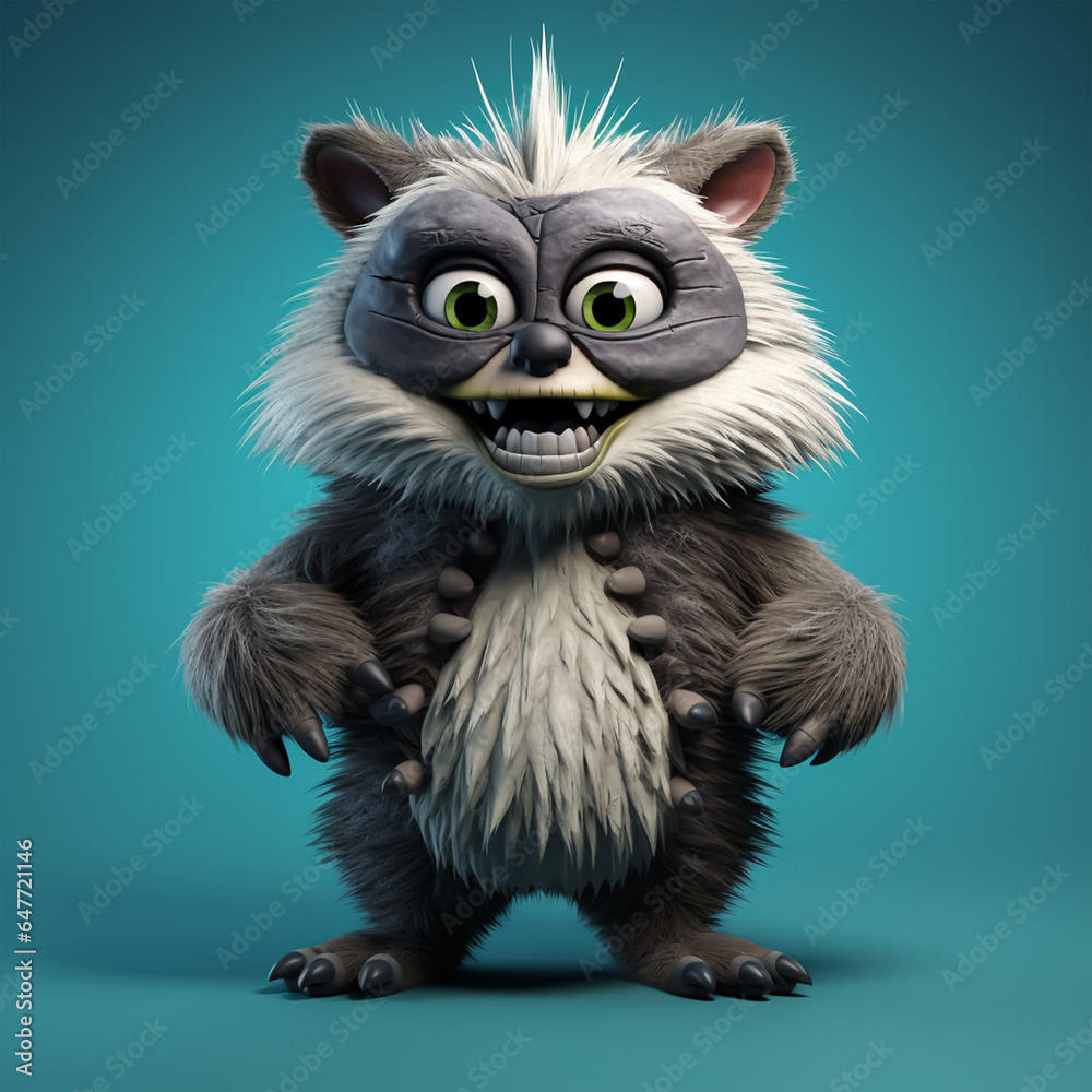 3d cute cartoon raccoon monster realistic 3d monster 3d cute cartoon raccoon monster realistic 3d monster